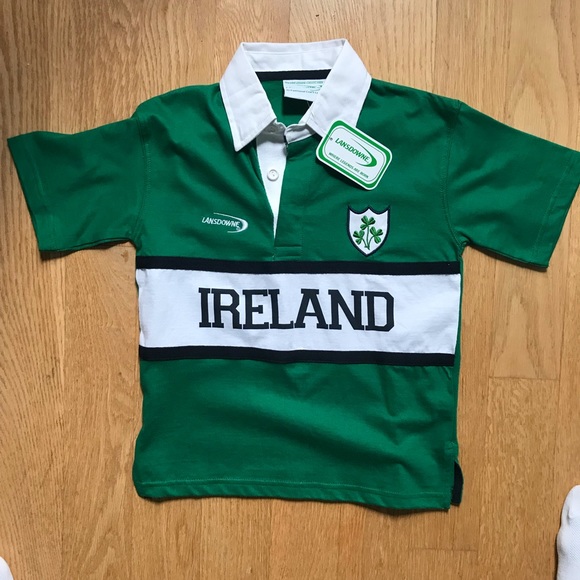 Size 10-12 3 for a Girl Womens Irish Polo Rugby Shirt-Green